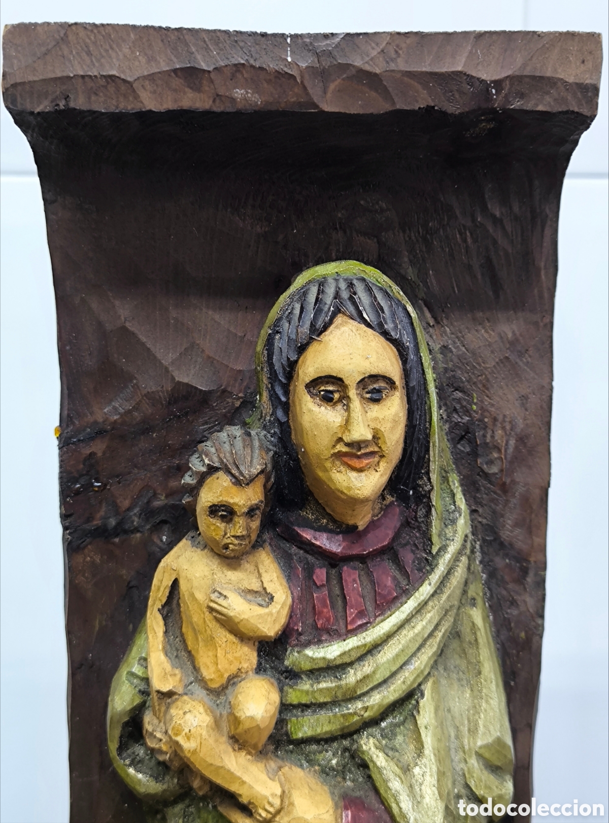 Antig&uuml;edades: ANTIGUA VIRGEN, MADERA POLICROMADA - Foto 3