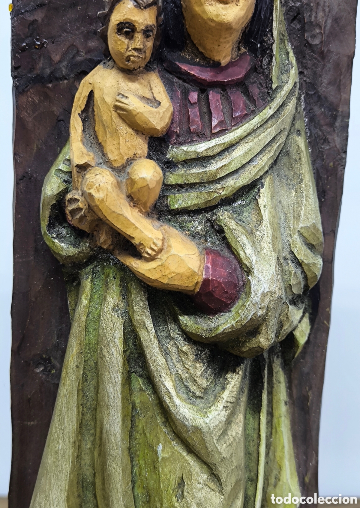 Antig&uuml;edades: ANTIGUA VIRGEN, MADERA POLICROMADA - Foto 4