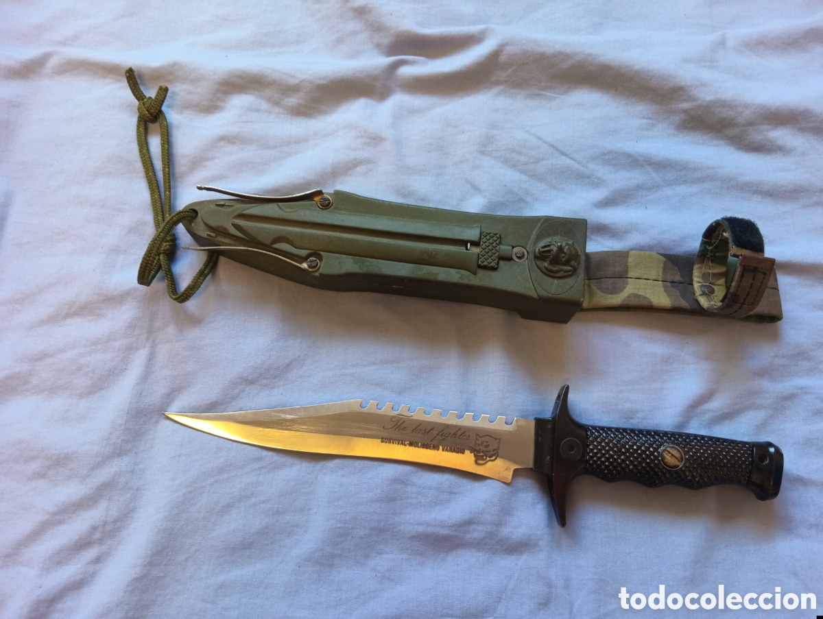 Antig&uuml;edades: Cuchillo Supervivencia The Last Fighter, con ballesta. A&ntilde;os 80