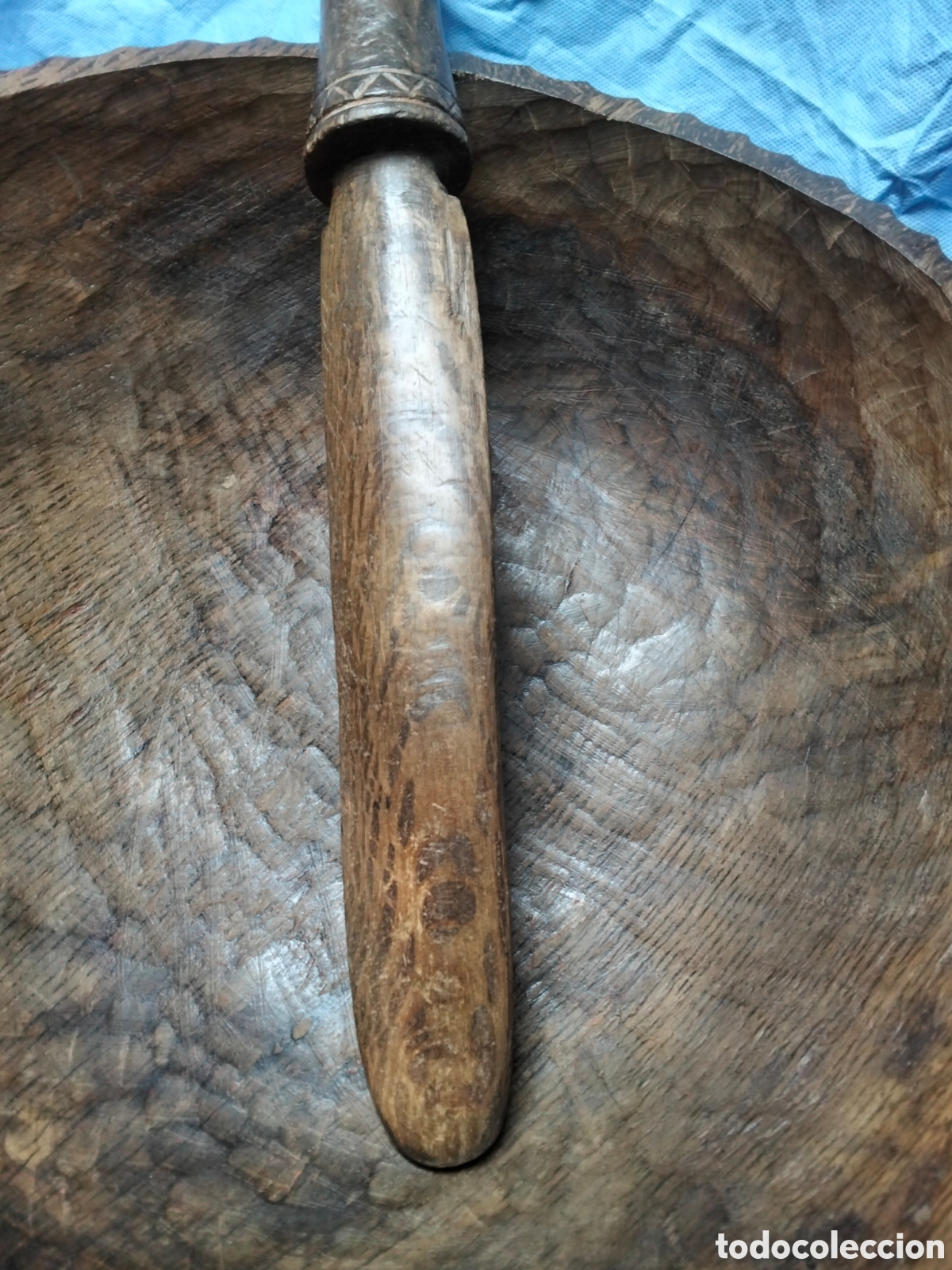 Antig&uuml;edades: ENORME CUENCO DE MADERA - Foto 12