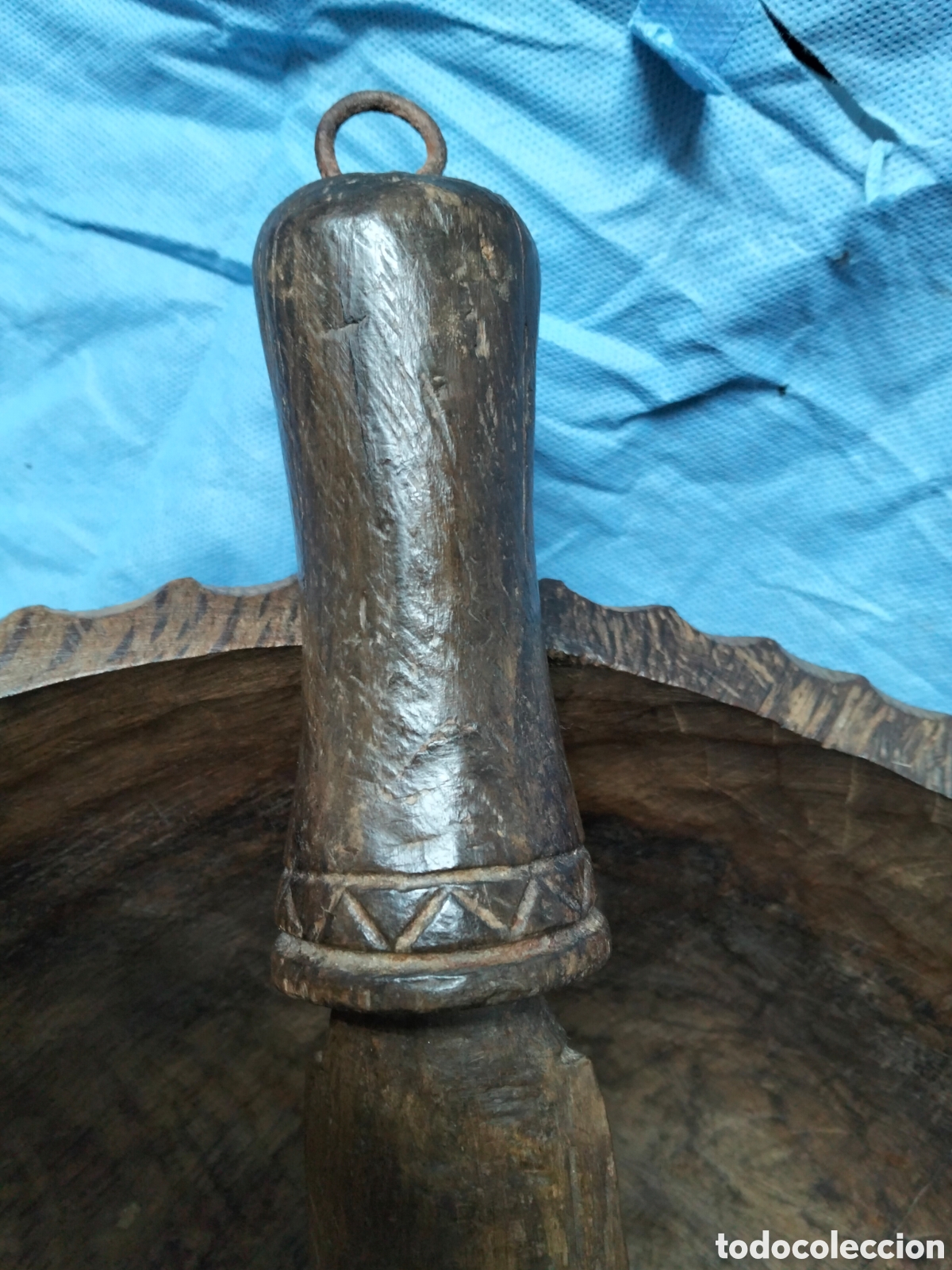 Antig&uuml;edades: ENORME CUENCO DE MADERA - Foto 13