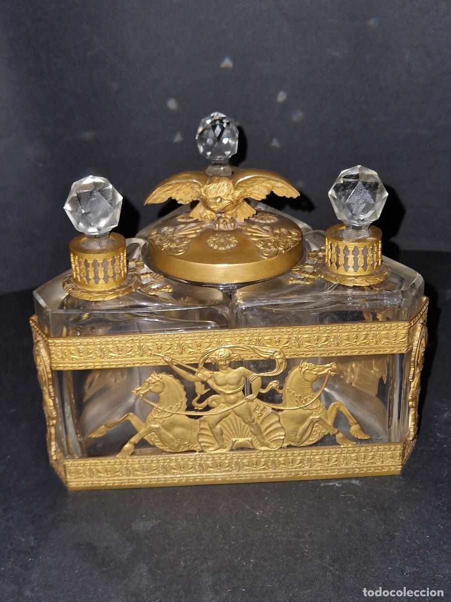 Antig&uuml;edades: Perfumero franc&eacute;s de bronce al ormol&uacute;, siglo XIX. - Foto 7