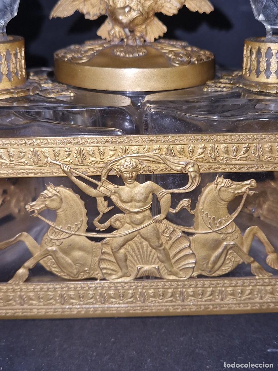 Antig&uuml;edades: Perfumero franc&eacute;s de bronce al ormol&uacute;, siglo XIX. - Foto 17
