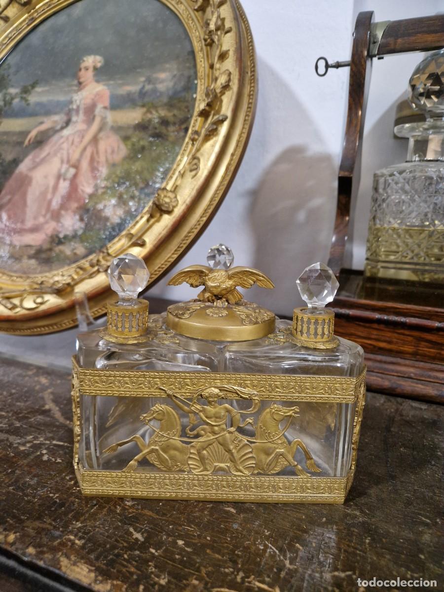 Antig&uuml;edades: Perfumero franc&eacute;s de bronce al ormol&uacute;, siglo XIX. - Foto 22