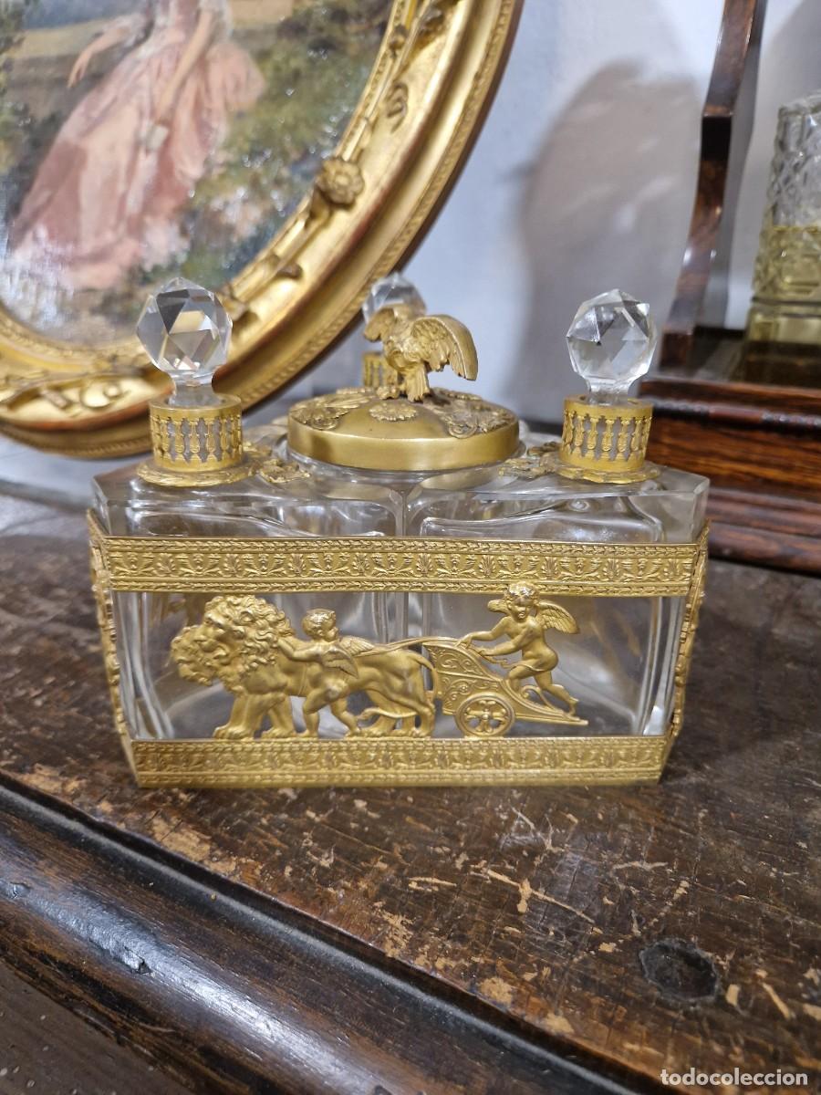 Antig&uuml;edades: Perfumero franc&eacute;s de bronce al ormol&uacute;, siglo XIX. - Foto 24