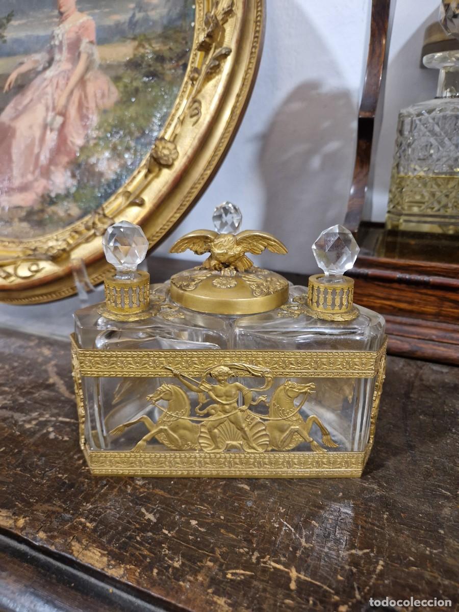 Antig&uuml;edades: Perfumero franc&eacute;s de bronce al ormol&uacute;, siglo XIX. - Foto 25