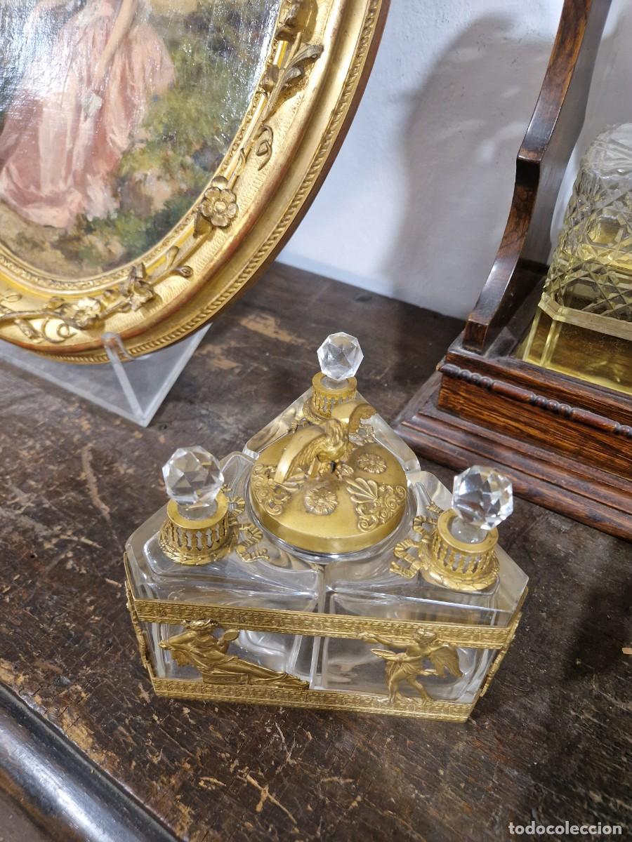 Antig&uuml;edades: Perfumero franc&eacute;s de bronce al ormol&uacute;, siglo XIX. - Foto 26