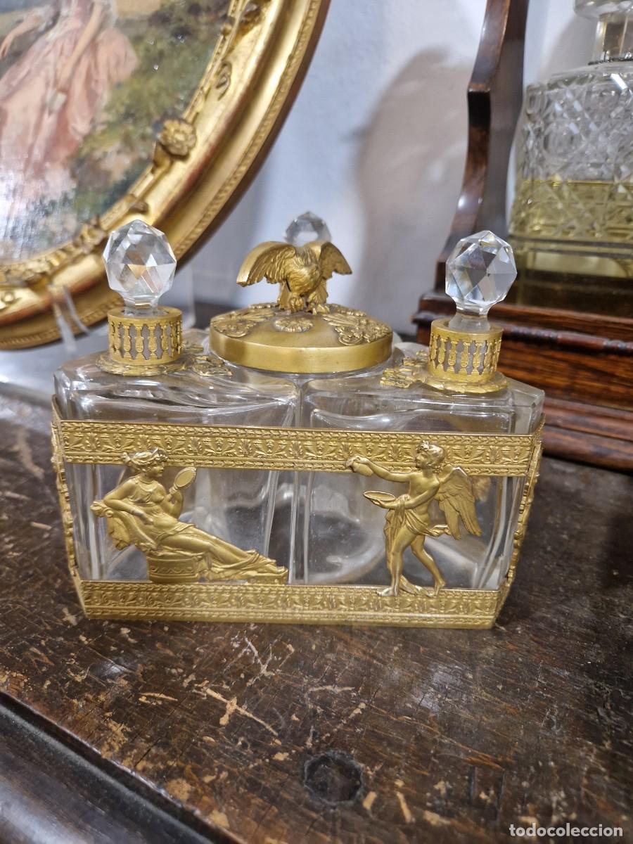Antig&uuml;edades: Perfumero franc&eacute;s de bronce al ormol&uacute;, siglo XIX. - Foto 27