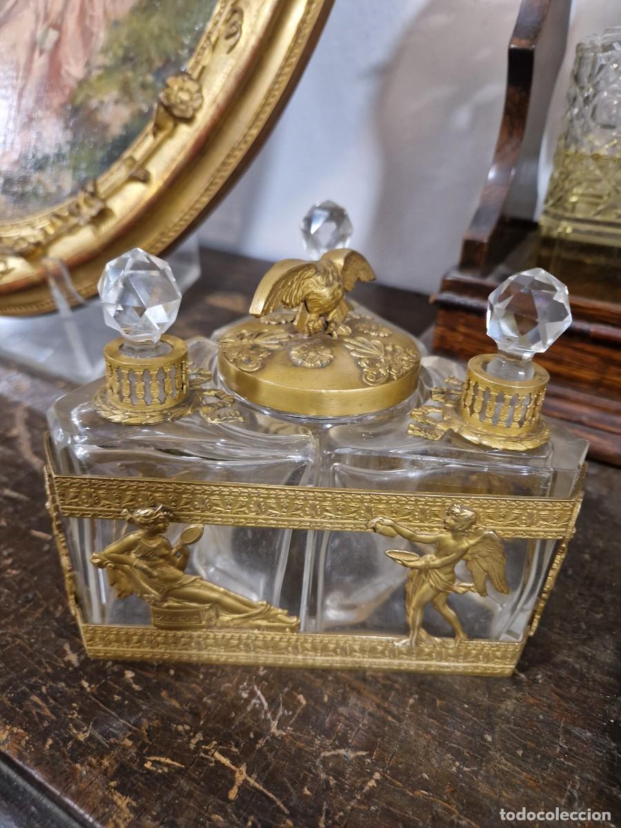 Antig&uuml;edades: Perfumero franc&eacute;s de bronce al ormol&uacute;, siglo XIX. - Foto 29