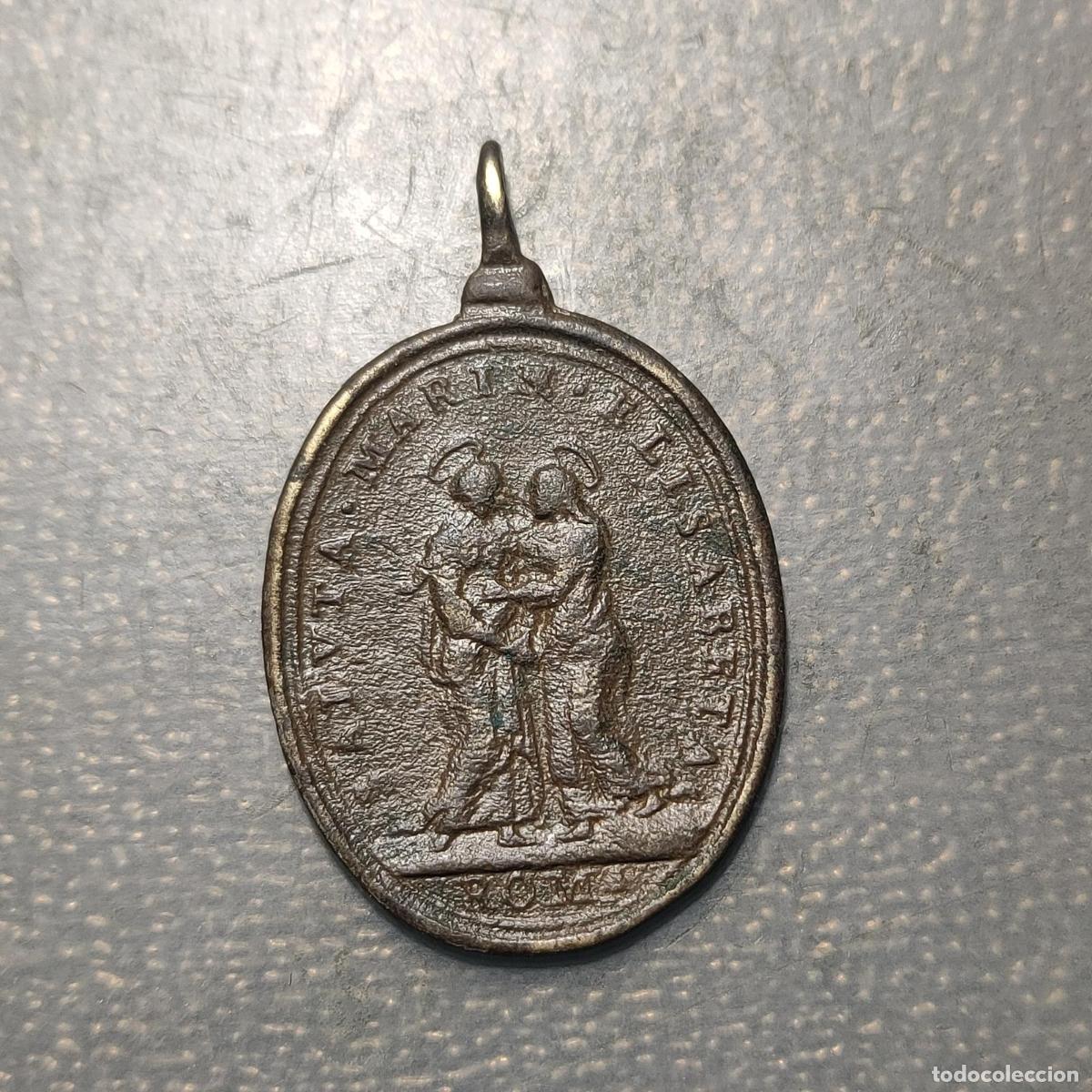 Antig&uuml;edades: MEDALLA RELIGIOSA ROMA SAN FELIPE NERI SAN PEDRO Y SAN PABLO SIGLO XVIII LATON