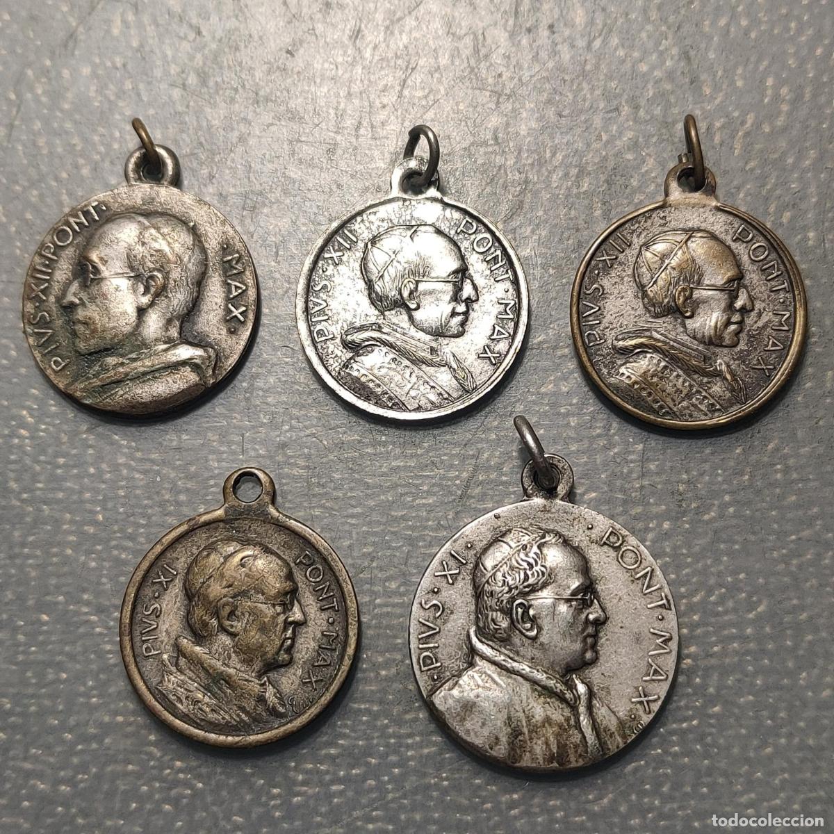 Antig&uuml;edades: VATICANO LOTE 5 MEDALLAS RECUERDO DE ROMA PIO XI PIO XII