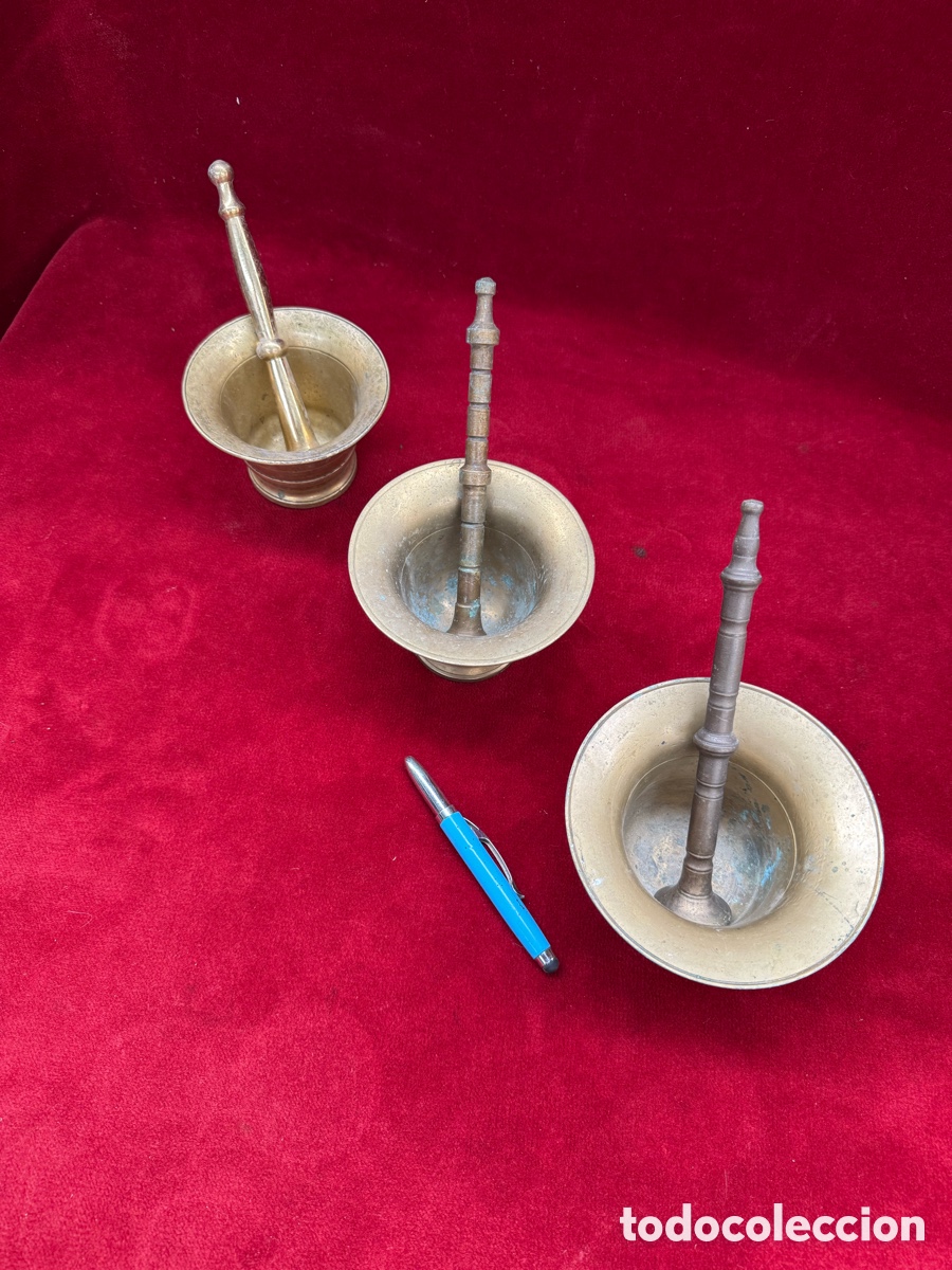 Antig&uuml;edades: Lote de 3 morteros antiguos de bronce! - Foto 2