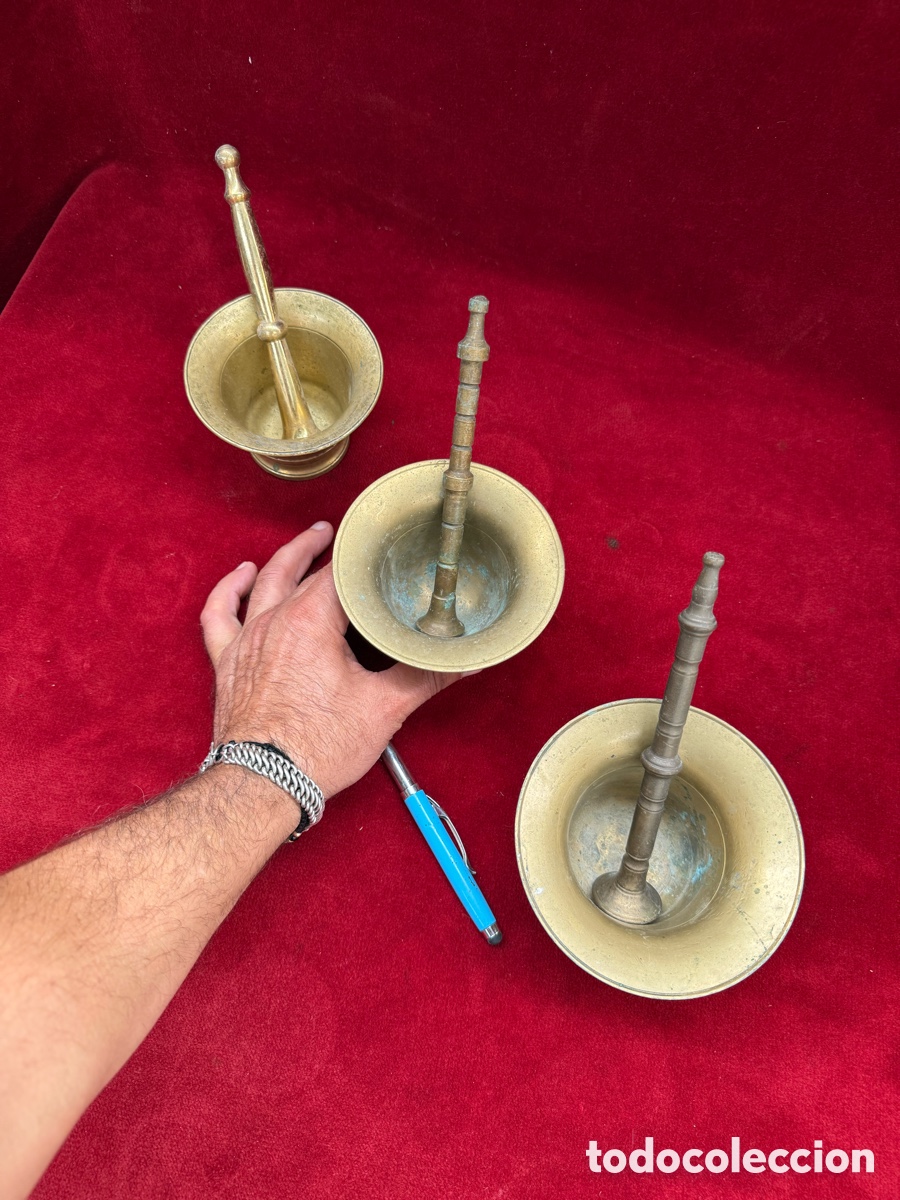 Antig&uuml;edades: Lote de 3 morteros antiguos de bronce! - Foto 3