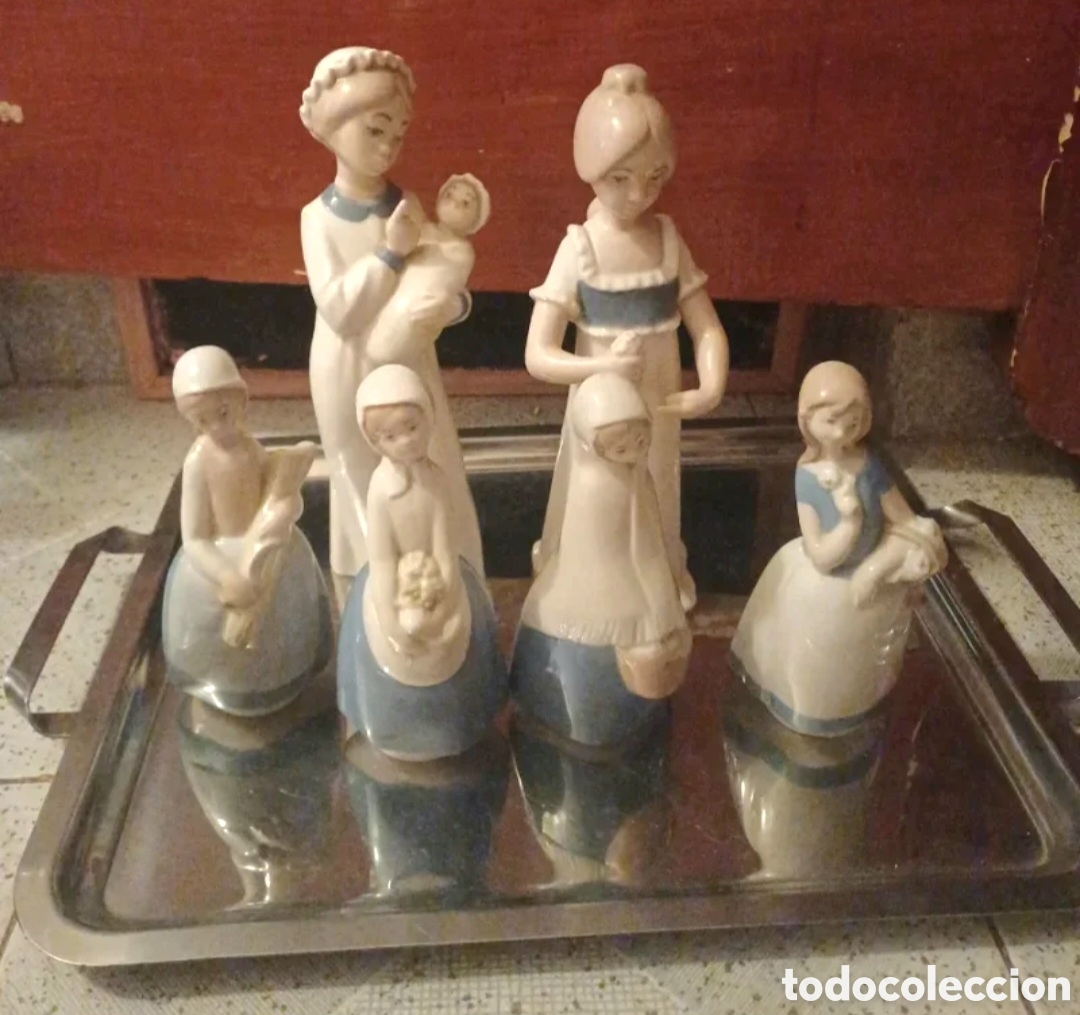 Antig&uuml;edades: Lote figuras porcelana Rex estilo Lladr&oacute;.