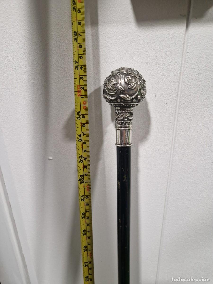 Antig&uuml;edades: Bast&oacute;n de pu&ntilde;o de plata 925 y madera de &eacute;bano. - Foto 6