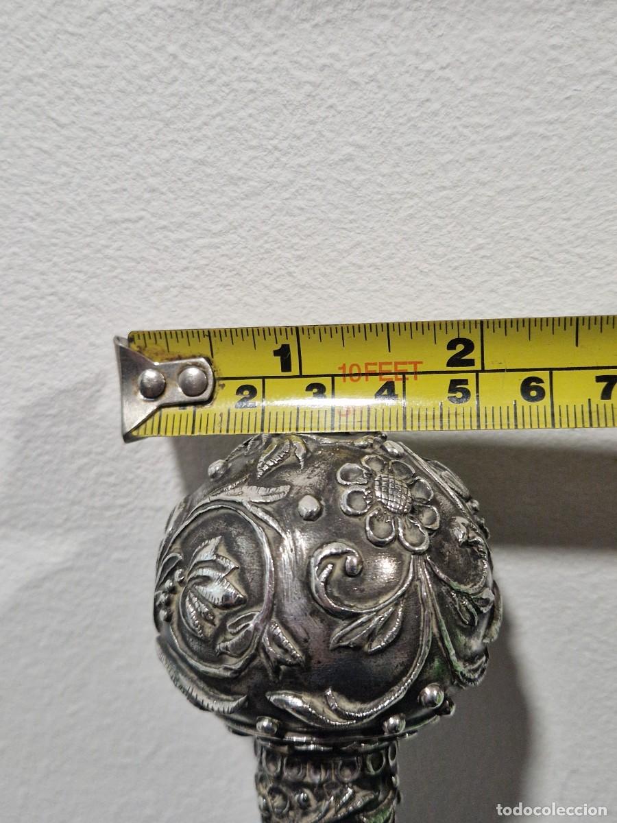 Antig&uuml;edades: Bast&oacute;n de pu&ntilde;o de plata 925 y madera de &eacute;bano. - Foto 10