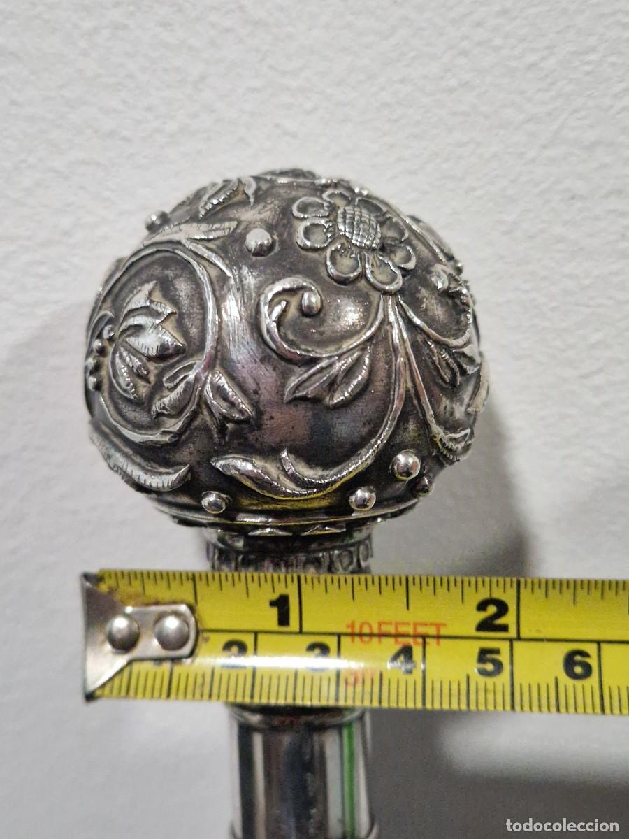 Antig&uuml;edades: Bast&oacute;n de pu&ntilde;o de plata 925 y madera de &eacute;bano. - Foto 11