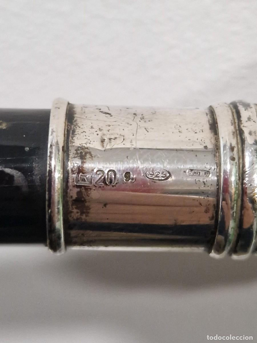 Antig&uuml;edades: Bast&oacute;n de pu&ntilde;o de plata 925 y madera de &eacute;bano. - Foto 12