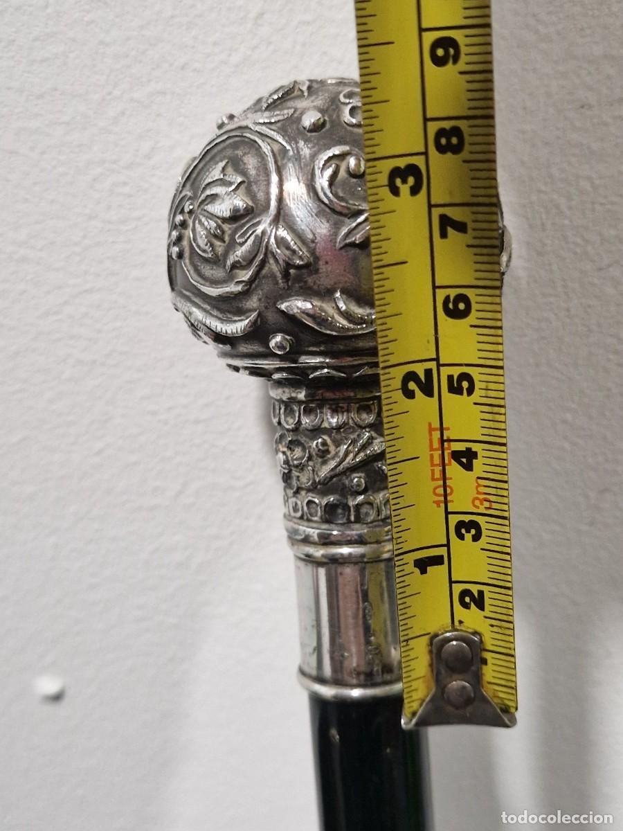 Antig&uuml;edades: Bast&oacute;n de pu&ntilde;o de plata 925 y madera de &eacute;bano. - Foto 15