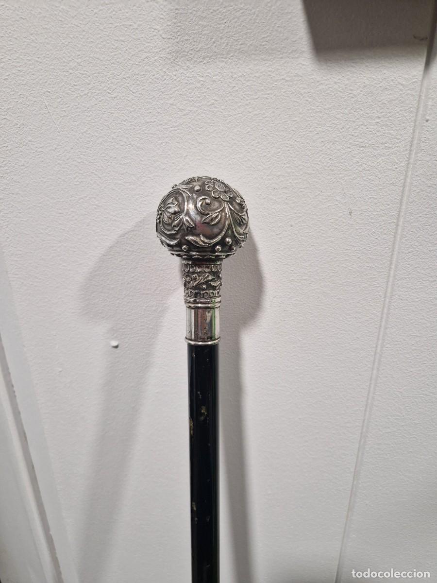 Antig&uuml;edades: Bast&oacute;n de pu&ntilde;o de plata 925 y madera de &eacute;bano. - Foto 16