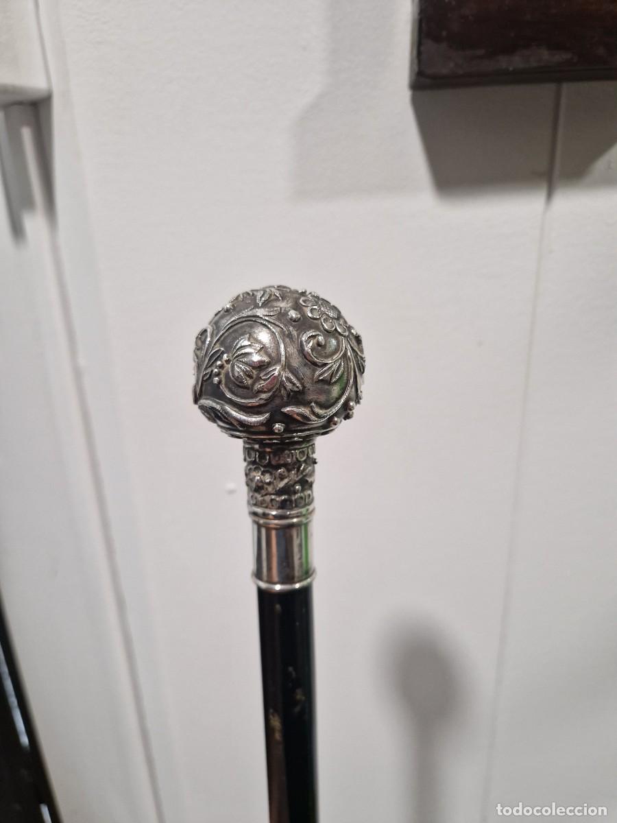 Antig&uuml;edades: Bast&oacute;n de pu&ntilde;o de plata 925 y madera de &eacute;bano. - Foto 17