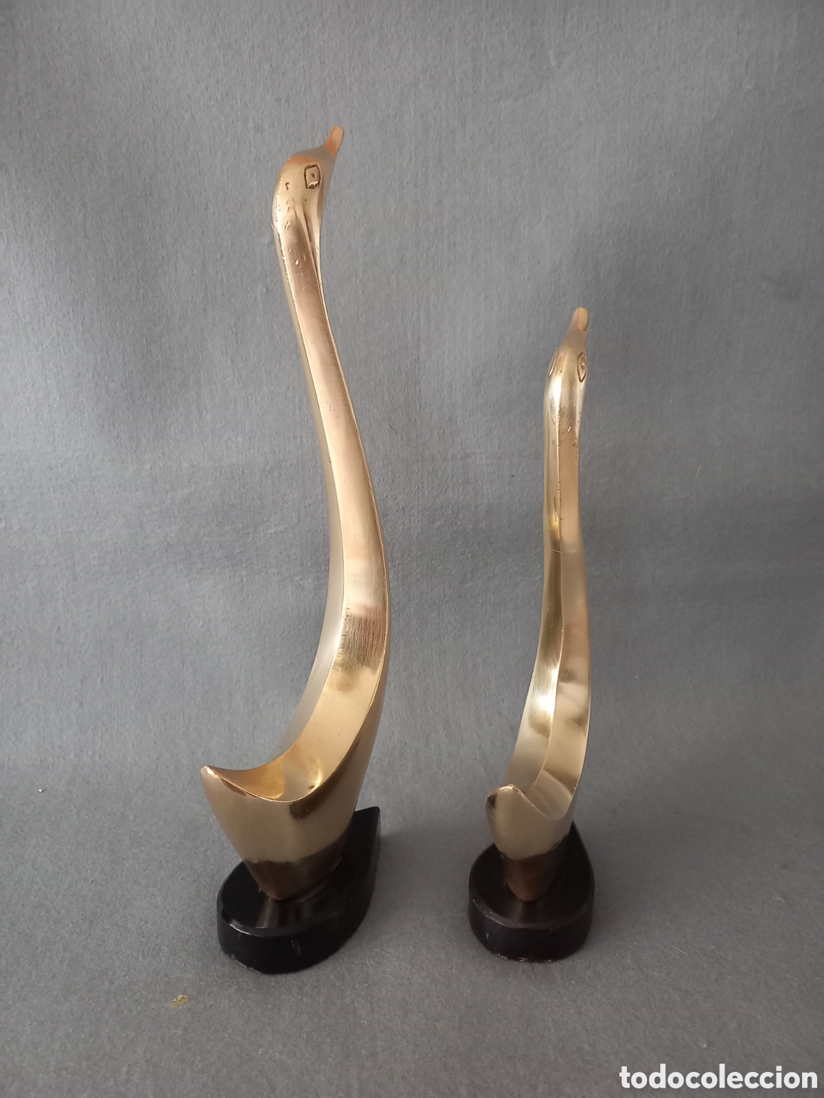 Antig&uuml;edades: Pareja de cisnes de bronce - Foto 4