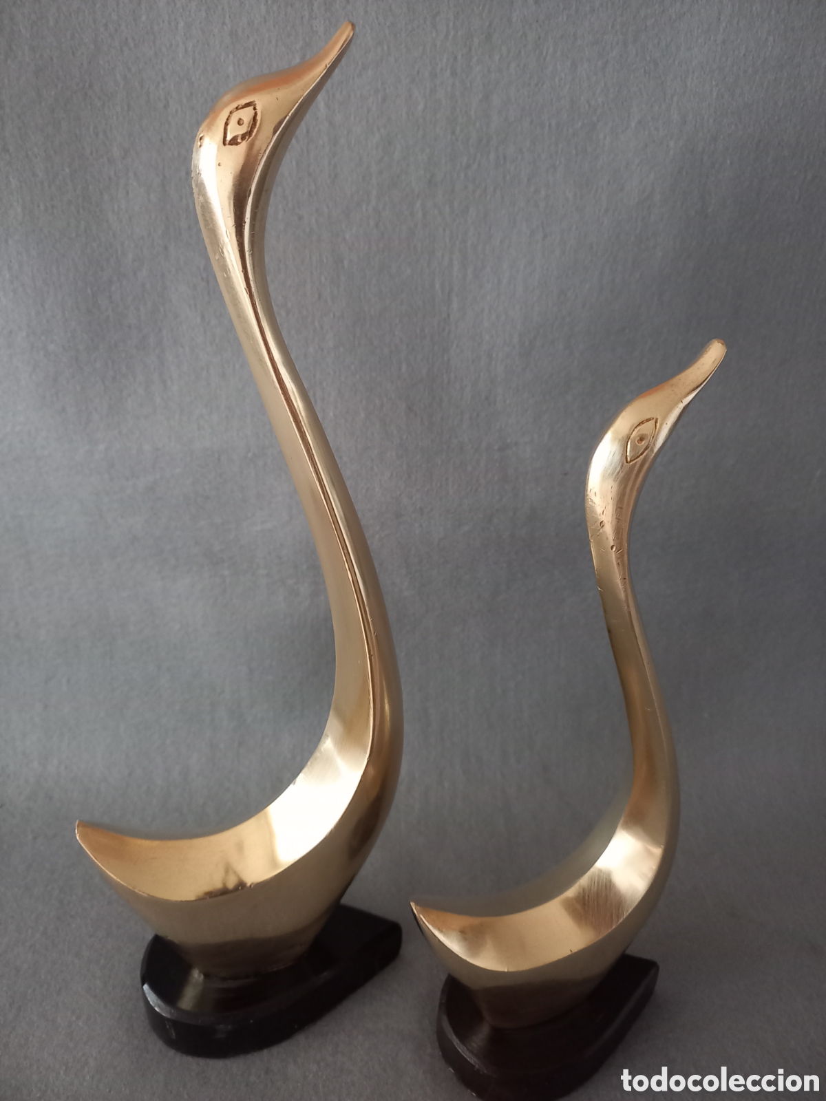 Antig&uuml;edades: Pareja de cisnes de bronce - Foto 5