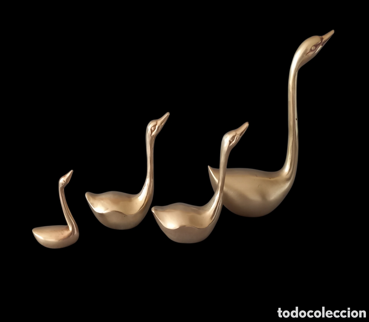 Antig&uuml;edades: Familia de cisnes de bronce