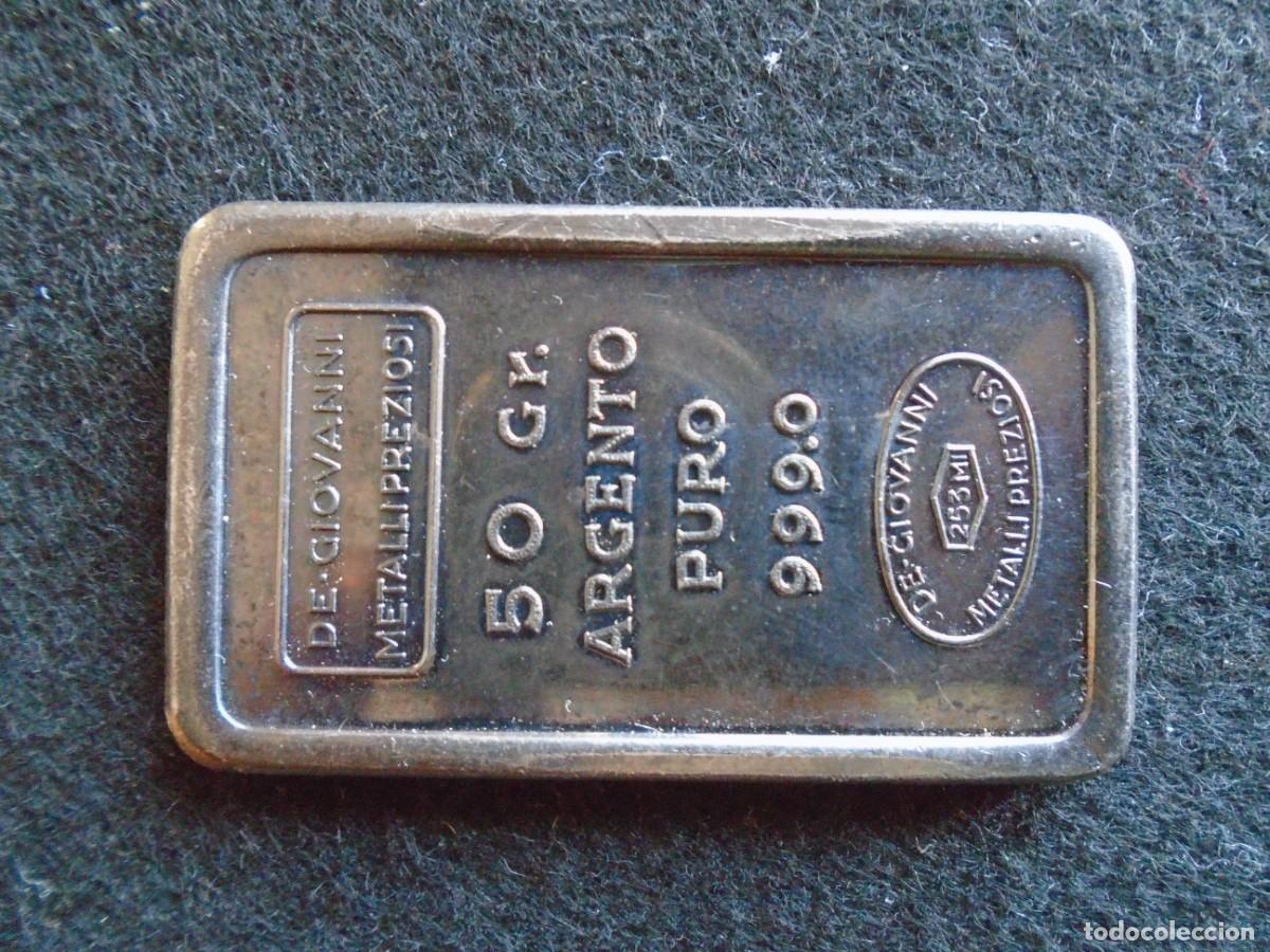 Antig&uuml;edades: (LIN-260700)LINGOTE DE 50 GRAMOS DE PLATA 999 DE GIOVANNI METALLIPREZIOSI