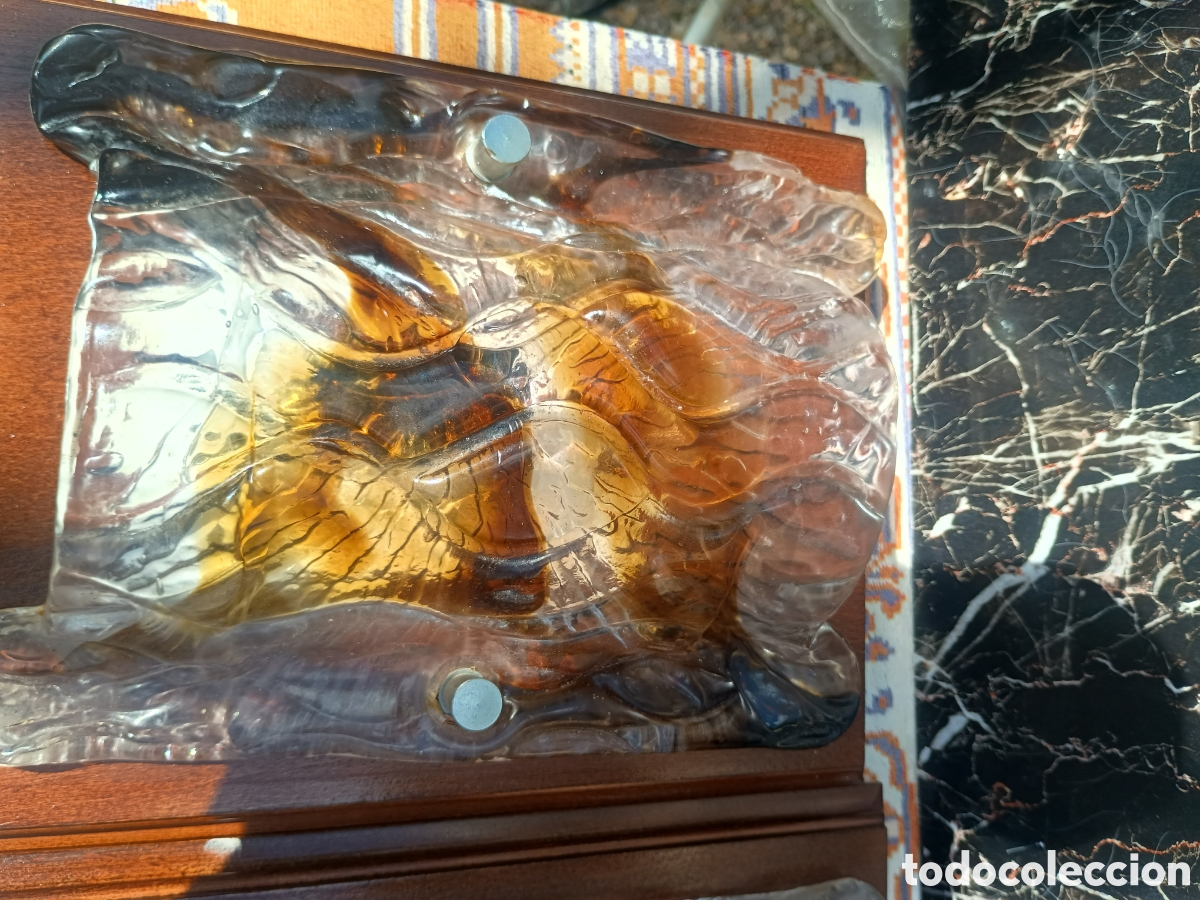 Antig&uuml;edades: Apliques cristal ambar murano - Foto 2