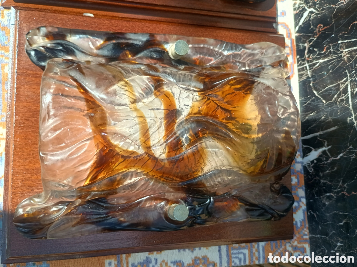 Antig&uuml;edades: Apliques cristal ambar murano - Foto 3