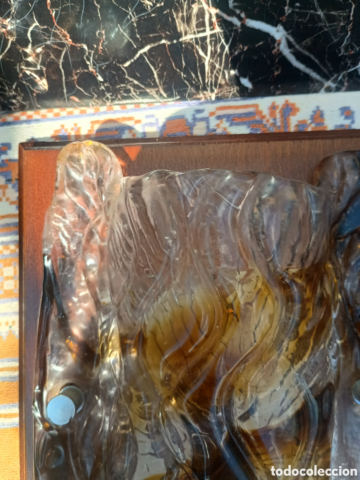 Antig&uuml;edades: Apliques cristal ambar murano - Foto 5