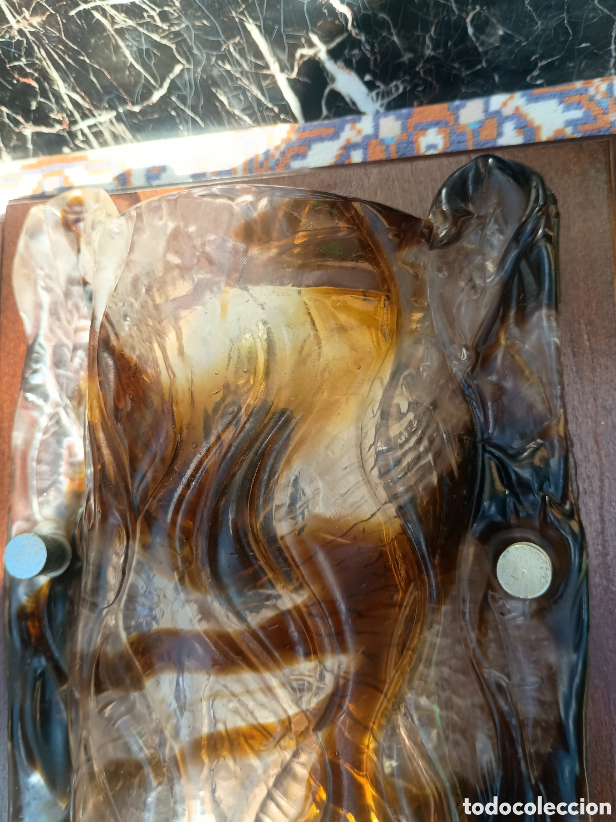 Antig&uuml;edades: Apliques cristal ambar murano - Foto 6