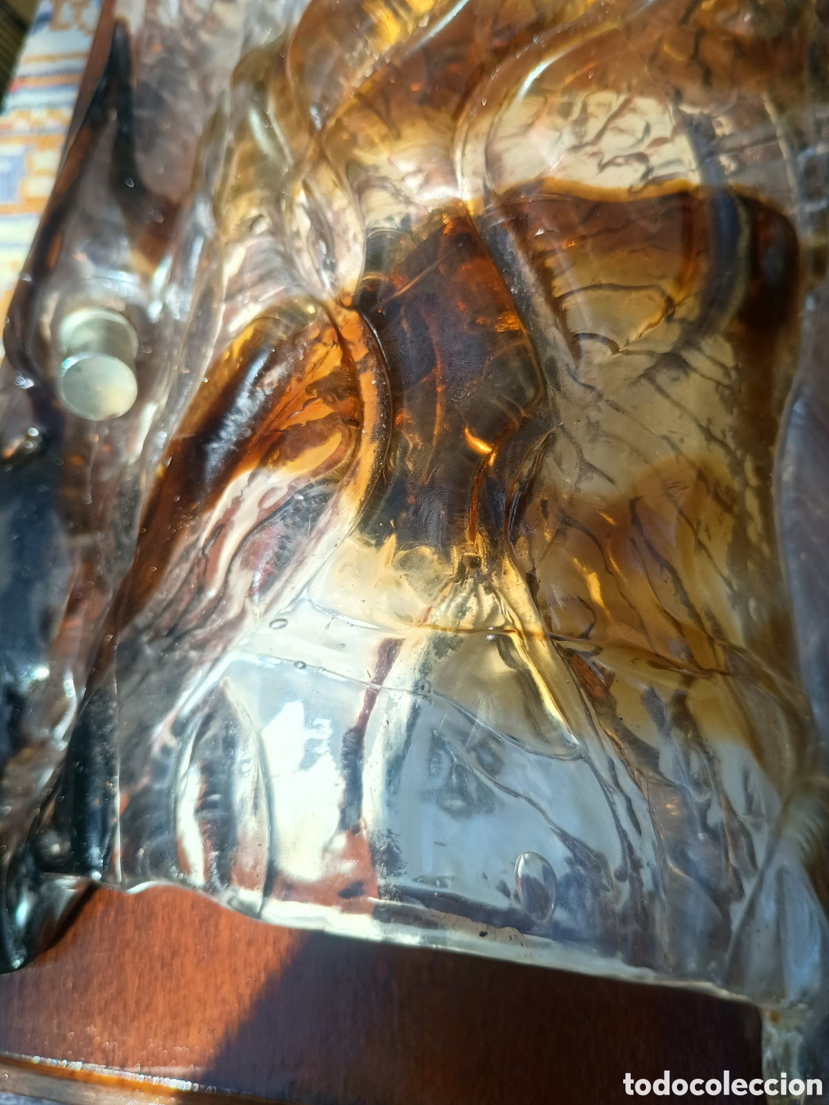 Antig&uuml;edades: Apliques cristal ambar murano - Foto 9