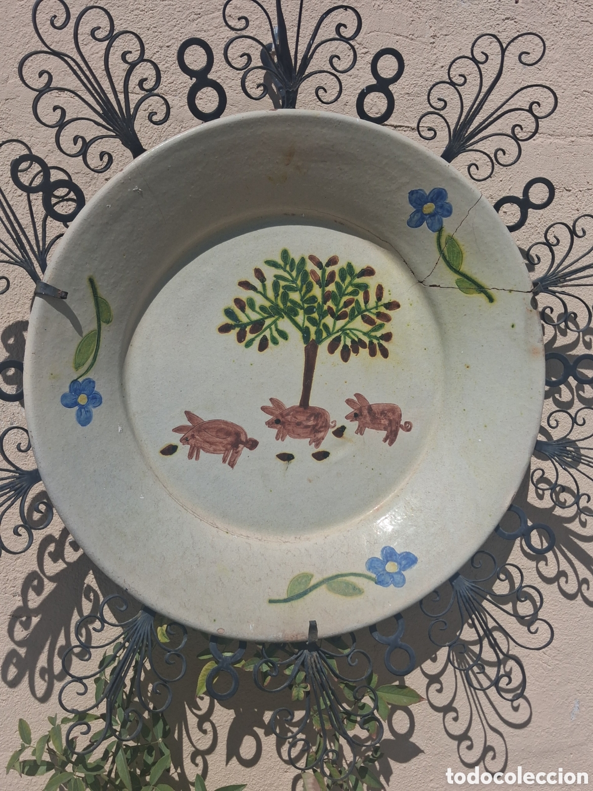 Antig&uuml;edades: ANTIGUO Y GRAN PLATO DE BARRO PORTUGUES
