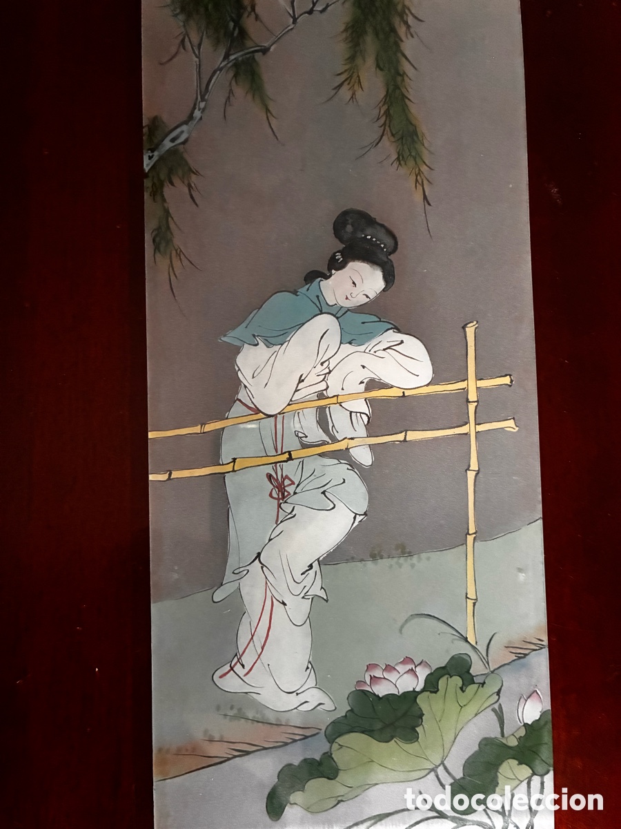 Antig&uuml;edades: Lote 12 paneles chinos de pintura bajo cristal. China, c. 1930-1950