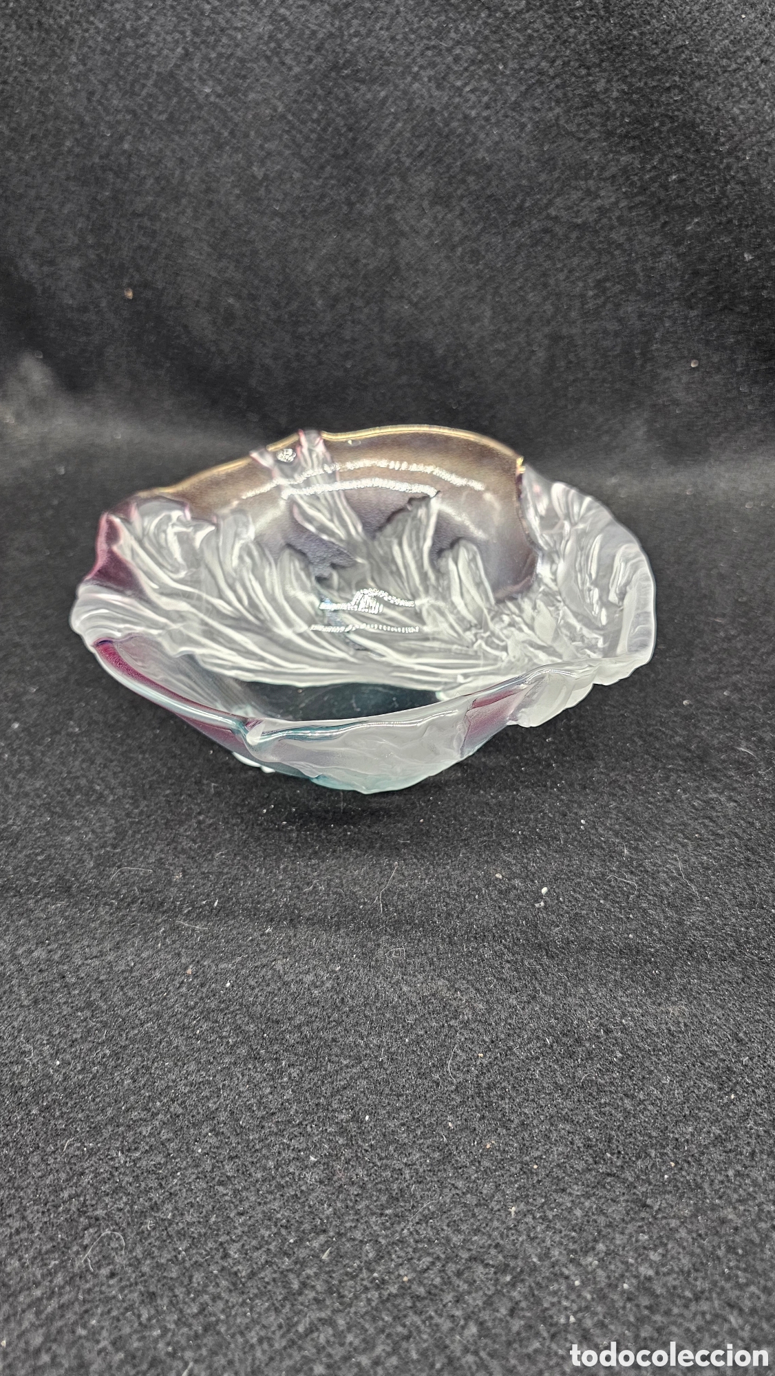 Antig&uuml;edades: bol decorativo vintage de cristal art nouveau