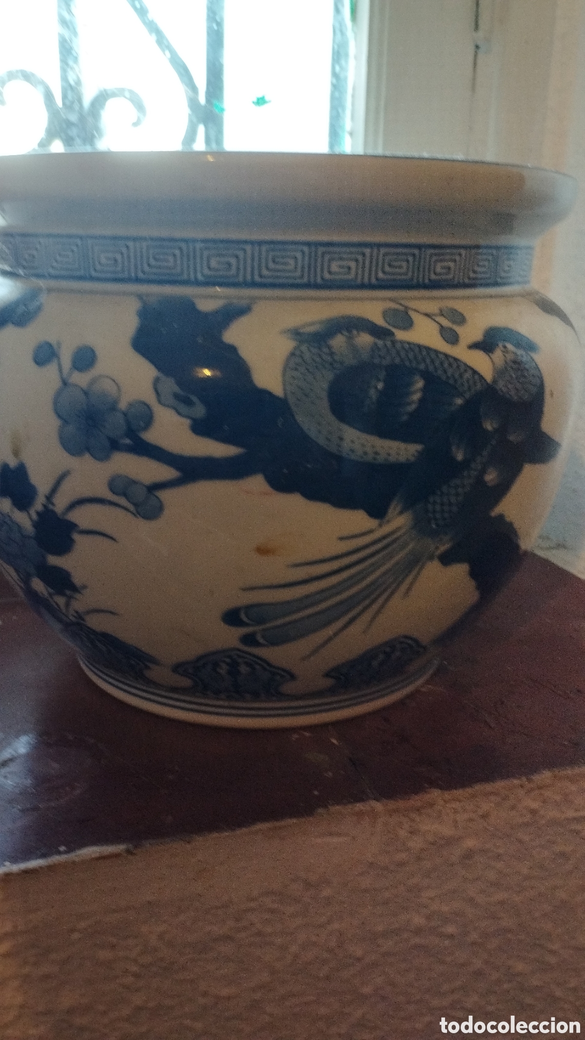 Antiguidades: Macetero de porcelana ch pintada a mano japonesa