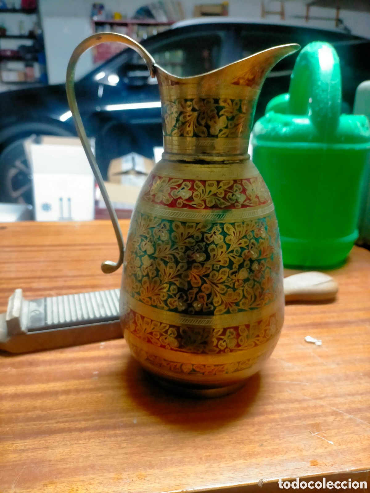 Antig&uuml;edades: JARRA BRONCE LABRADO A MANO INDU - Foto 3