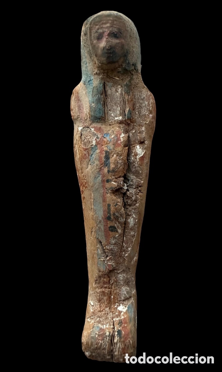 Antig&uuml;edades: Ushabti de madera policromado