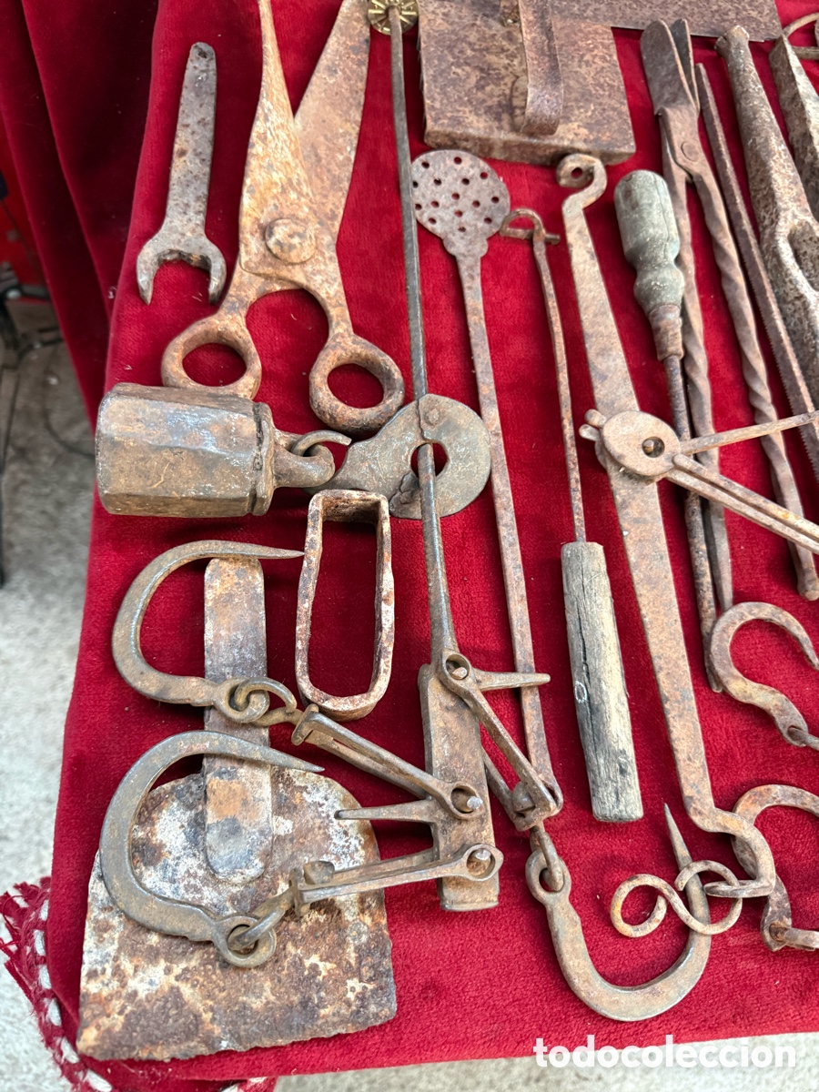 Antig&uuml;edades: Gran lote de herramientas antiguas de forja! - Foto 9
