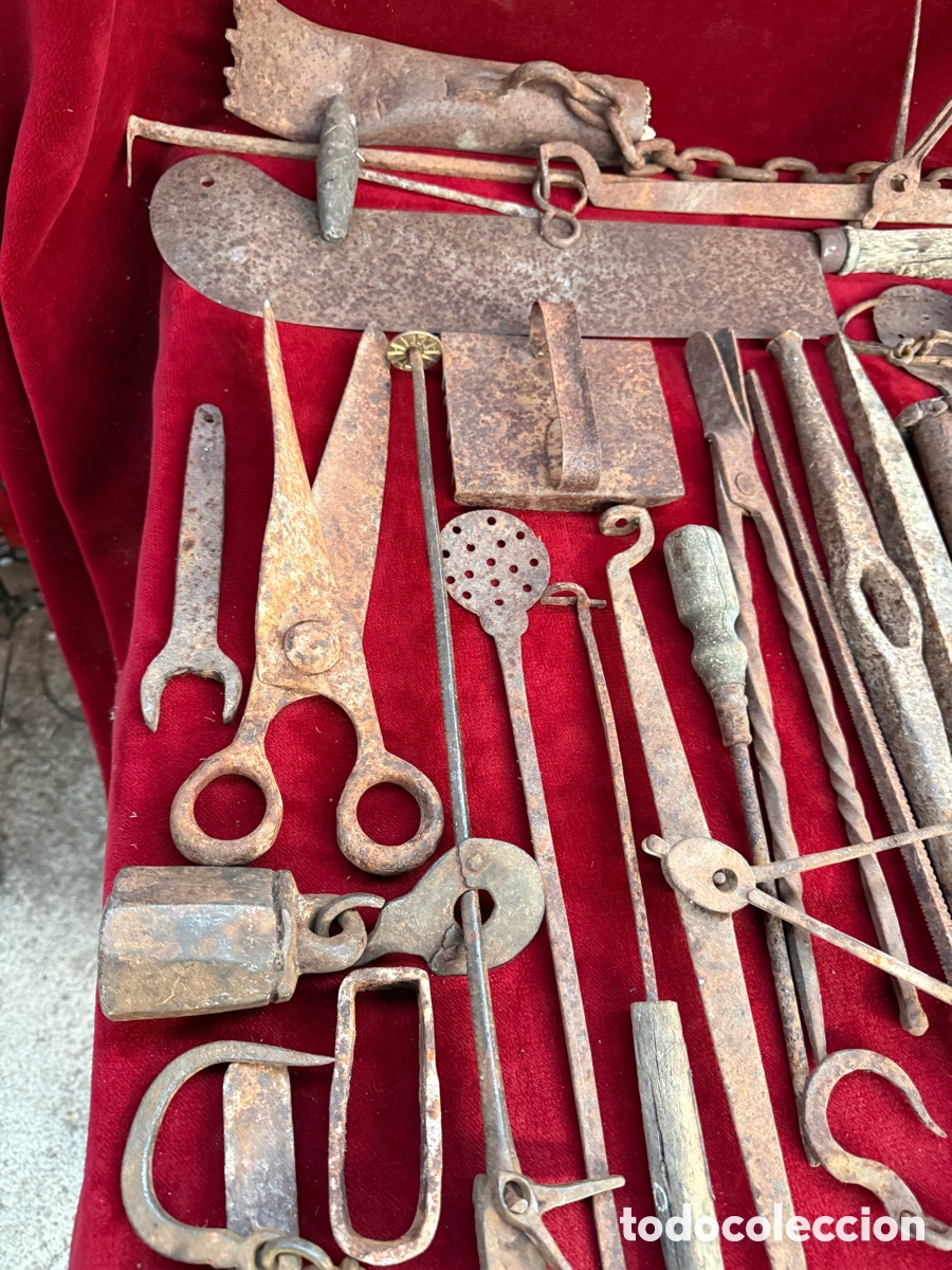 Antig&uuml;edades: Gran lote de herramientas antiguas de forja! - Foto 10
