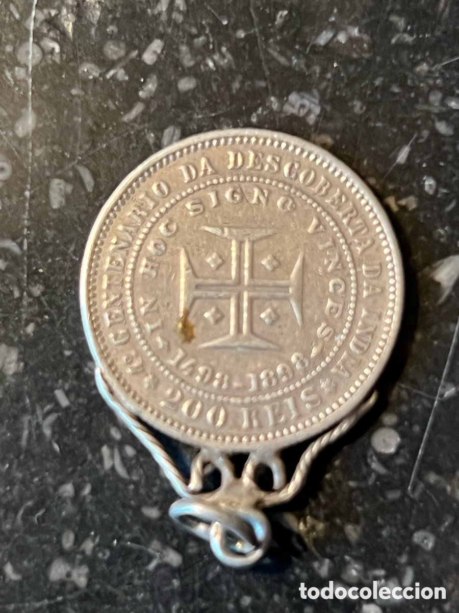 Antig&uuml;edades: Moneda de plata medalla 200 reis - Foto 2