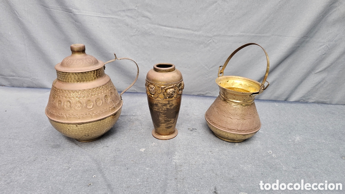 Antig&uuml;edades: Conjunto de lat&oacute;n ..... - Foto 5