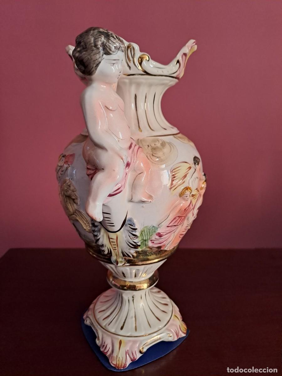 Antig&uuml;edades: Jarr&oacute;n Italiano Capodimonte Querubines - Foto 8