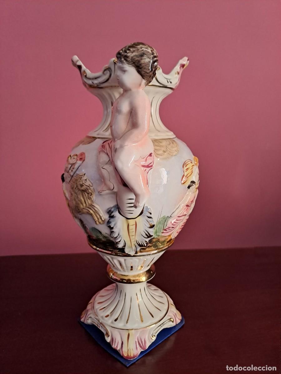 Antig&uuml;edades: Jarr&oacute;n Italiano Capodimonte Querubines - Foto 9