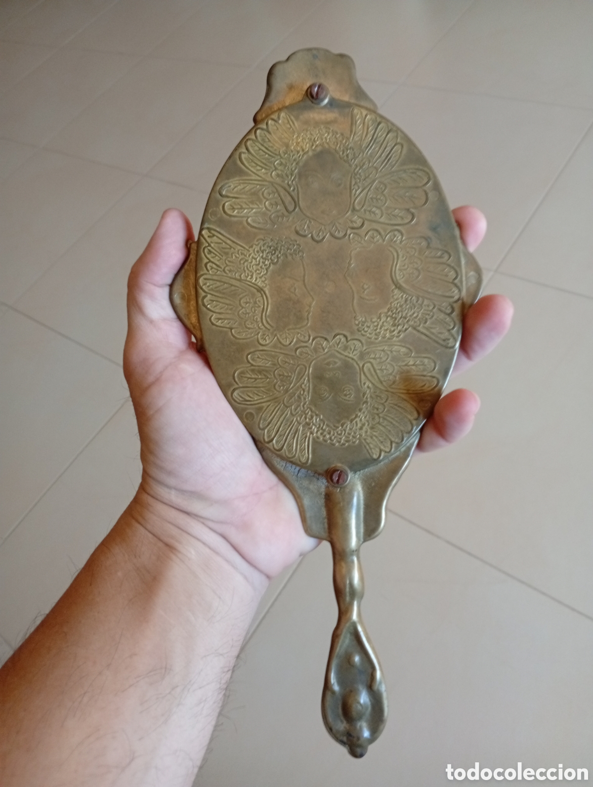 Antig&uuml;edades: Espejos antiguos de tocador de bronce - Foto 5