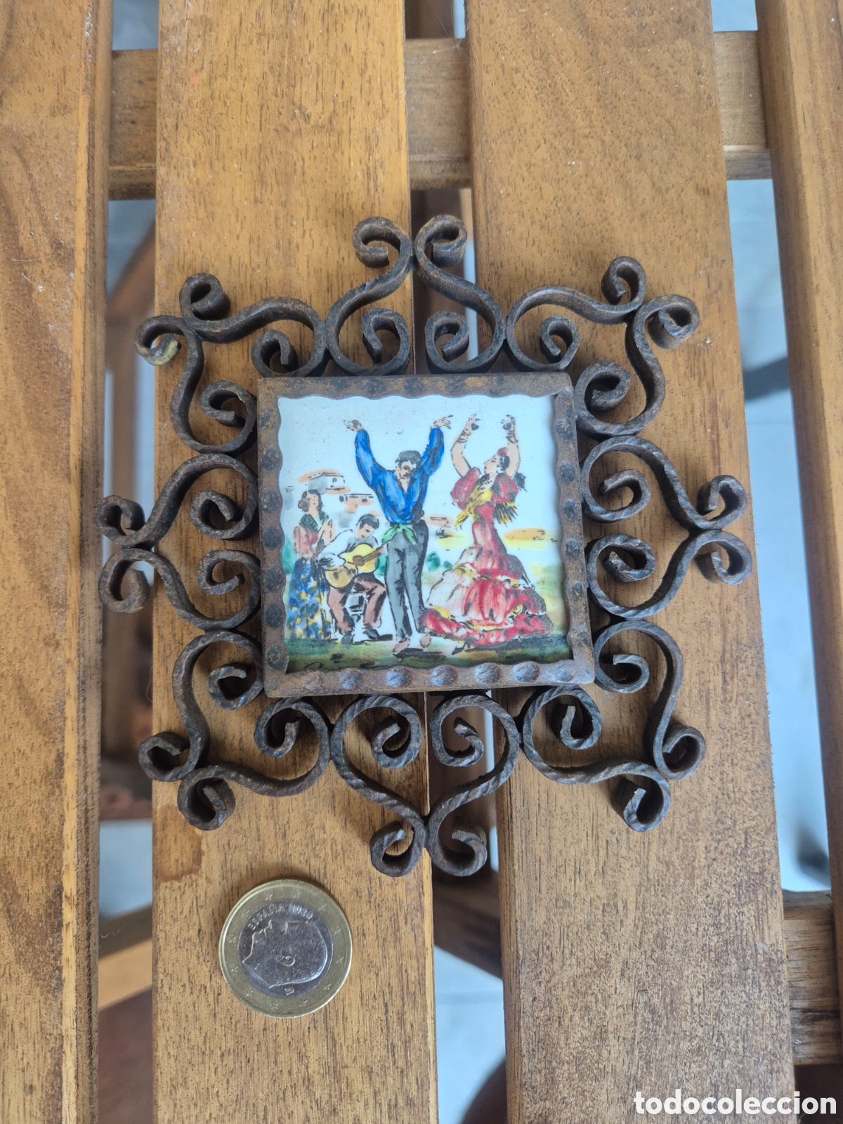 Antig&uuml;edades: azulejo pintado a mano - Foto 3