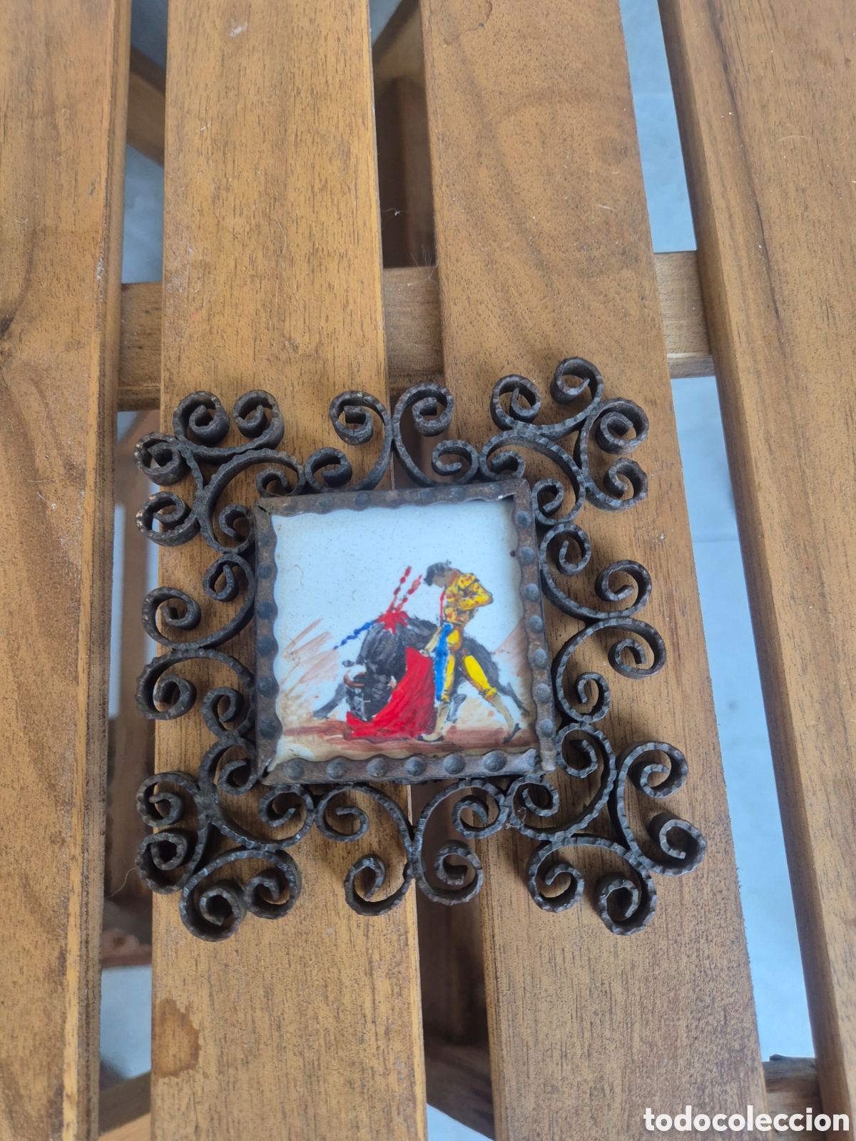 Antig&uuml;edades: azulejo pintado a mano - Foto 5