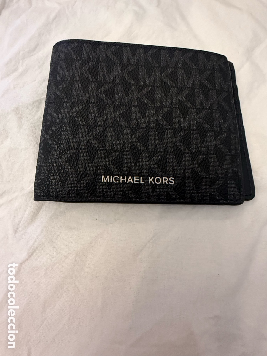 Antig&uuml;edades: Cartera / billetero Michael Kors negro con monograma &ndash; tarjetero elegante de dise&ntilde;ador